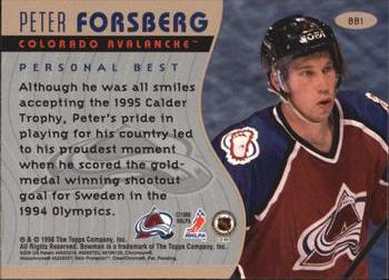 1995-96 Bowman - Bowman's Best #BB1 Peter Forsberg Back