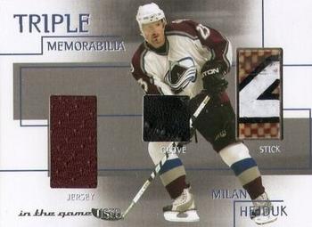 2003-04 In The Game Used Signature Series - Triple Memorabilia #TM-15 Milan Hejduk Front
