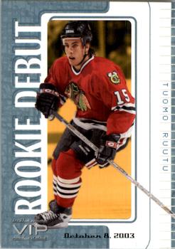 2003-04 In The Game VIP #1 Tuomo Ruutu Front