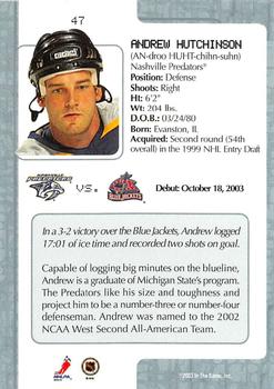 2003-04 In The Game VIP #47 Andrew Hutchinson Back