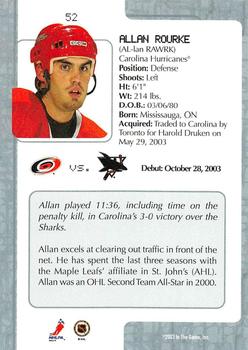2003-04 In The Game VIP #52 Allan Rourke Back