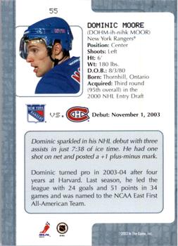 2003-04 In The Game VIP #55 Dominic Moore Back