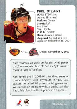 2003-04 In The Game VIP #58 Karl Stewart Back
