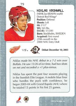 2003-04 In The Game VIP #79 Niklas Kronwall Back