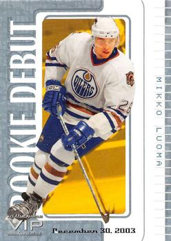 2003-04 In The Game VIP #92 Mikko Luoma Front
