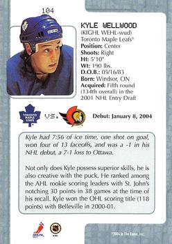 2003-04 In The Game VIP #104 Kyle Wellwood Back