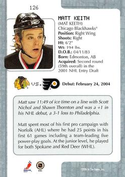 2003-04 In The Game VIP #126 Matt Keith Back