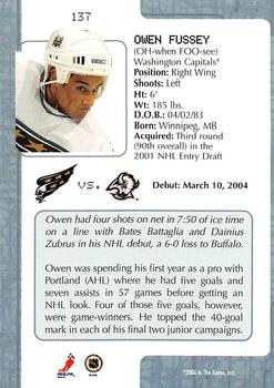 2003-04 In The Game VIP #137 Owen Fussey Back