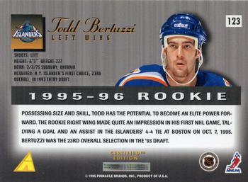 1995-96 Select Certified #123 Todd Bertuzzi Back