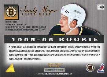 1995-96 Select Certified #140 Sandy Moger Back