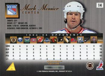 1995-96 Select Certified #14 Mark Messier Back