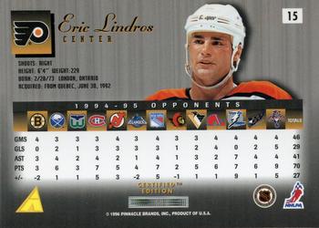 1995-96 Select Certified #15 Eric Lindros Back