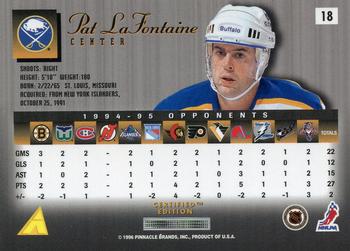 1995-96 Select Certified #18 Pat LaFontaine Back