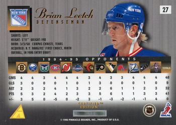1995-96 Select Certified #27 Brian Leetch Back