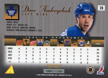 1995-96 Select Certified #28 Dave Andreychuk Back