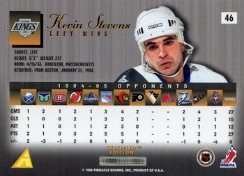 1995-96 Select Certified #46 Kevin Stevens Back