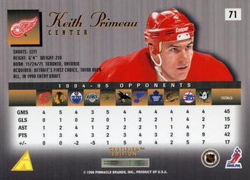 1995-96 Select Certified #71 Keith Primeau Back