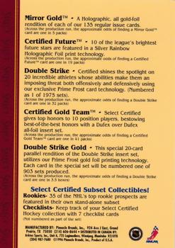 1995-96 Select Certified #NNO 95-96 Select Certified Edition Title Card Back