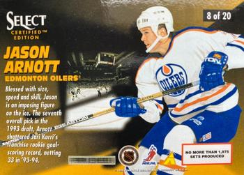 1995-96 Select Certified - Double Strike #8 Jason Arnott Back