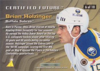 1995-96 Select Certified - Certified Future #6 Brian Holzinger Back
