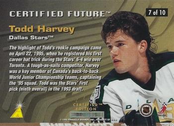 1995-96 Select Certified - Certified Future #7 Todd Harvey Back