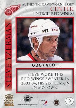 2003-04 Pacific Crown Royale - Game-Worn Jerseys (Hobby) #9 Steve Yzerman Back