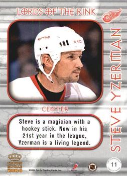 2003-04 Pacific Crown Royale - Lords of the Rink #11 Steve Yzerman Back