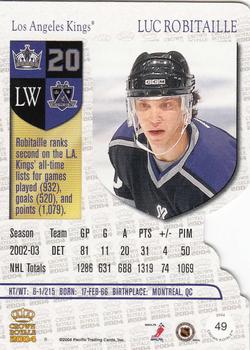 2003-04 Pacific Crown Royale - Retail #49 Luc Robitaille Back