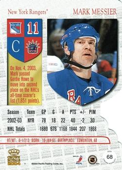 2003-04 Pacific Crown Royale - Retail #68 Mark Messier Back