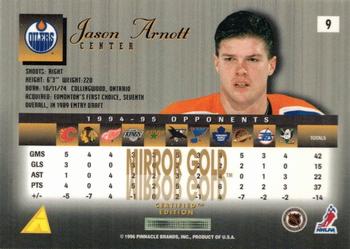 1995-96 Select Certified - Mirror Gold #9 Jason Arnott  Back