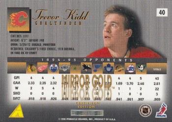 1995-96 Select Certified - Mirror Gold #40 Trevor Kidd Back