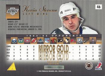 1995-96 Select Certified - Mirror Gold #46 Kevin Stevens Back