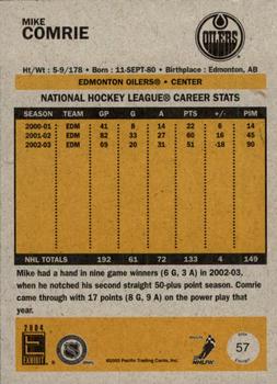2003-04 Pacific Exhibit - Yellow Backs #57 Mike Comrie Back