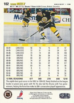 1995-96 Collector's Choice #102 Cam Neely Back