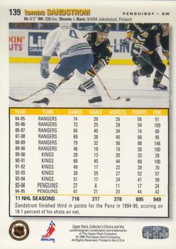 1995-96 Collector's Choice #139 Tomas Sandstrom Back
