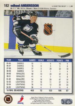 1995-96 Collector's Choice #182 Mikael Andersson Back