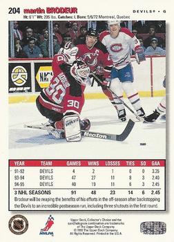 1995-96 Collector's Choice #204 Martin Brodeur Back