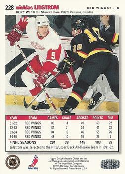 1995-96 Collector's Choice #228 Nicklas Lidstrom Back