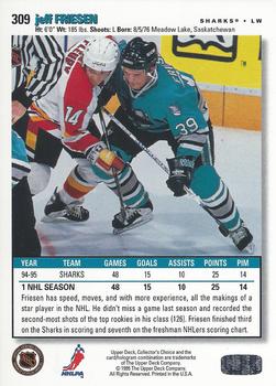 1995-96 Collector's Choice #309 Jeff Friesen Back