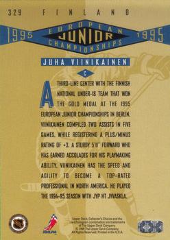 1995-96 Collector's Choice #329 Juha Viinikainen Back
