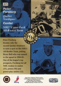 1995-96 Collector's Choice #371 Peter Forsberg Back