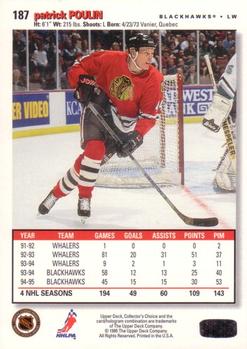 1995-96 Collector's Choice #187 Patrick Poulin Back