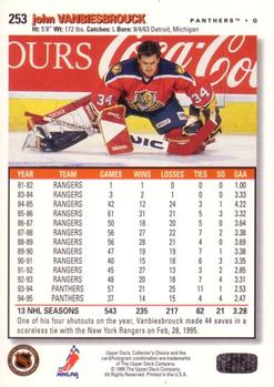 1995-96 Collector's Choice #253 John Vanbiesbrouck Back