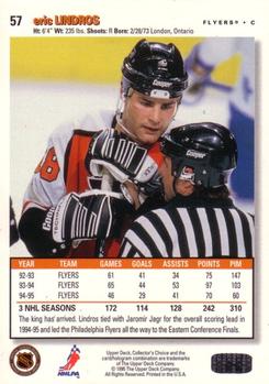 1995-96 Collector's Choice #57 Eric Lindros Back