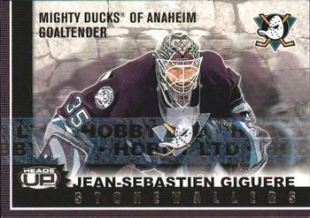 2003-04 Pacific Heads Up - Stonewallers Hobby LTD #1 Jean-Sebastien Giguere Front