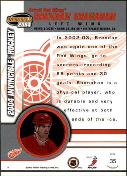 2003-04 Pacific Invincible - Retail #35 Brendan Shanahan Back