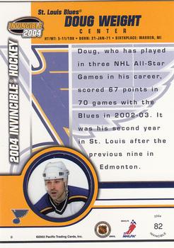 2003-04 Pacific Invincible - Retail #82 Doug Weight Back