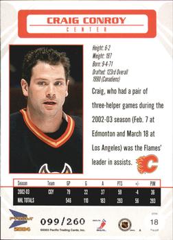 2003-04 Pacific Prism - Red #18 Craig Conroy Back