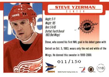 2003-04 Pacific Prism - Retail Jerseys #118 Steve Yzerman Back