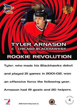 2003-04 Pacific Prism - Rookie Revolution #4 Tyler Arnason Back